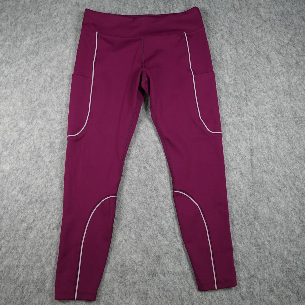 Outdoor Voices Leggings Womens Large Purple TechSweat Reflective Pocket Run